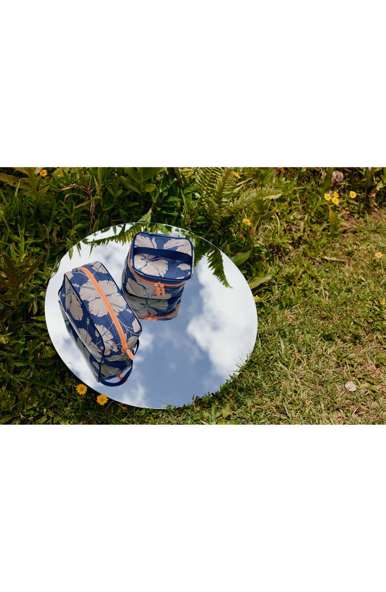 Aloha Collection Salina Tiny Stripe Water Resistant Tyvek<sup>®</sup> Dopp Kit Toiletry Bag, Alternate, color, Navy