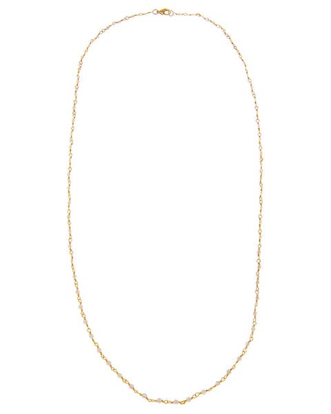 Extra Long Colored Bead Chain W/ Gold Necklace