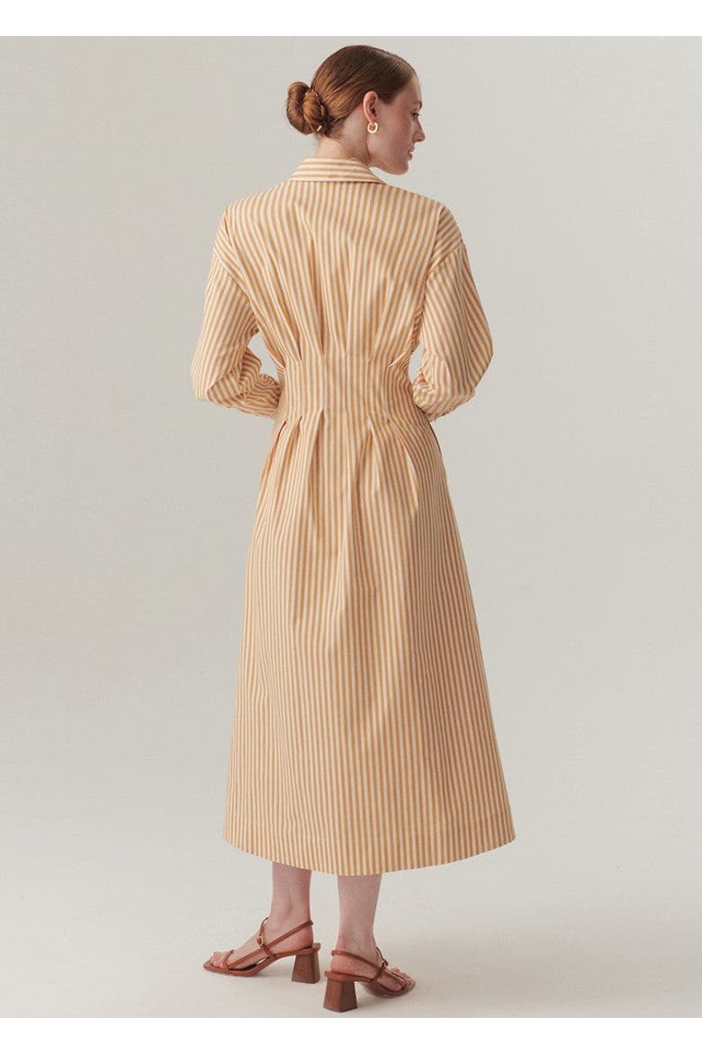 Sutton Collar Midi Dress, Alternate, color, CAMEL BEIGE