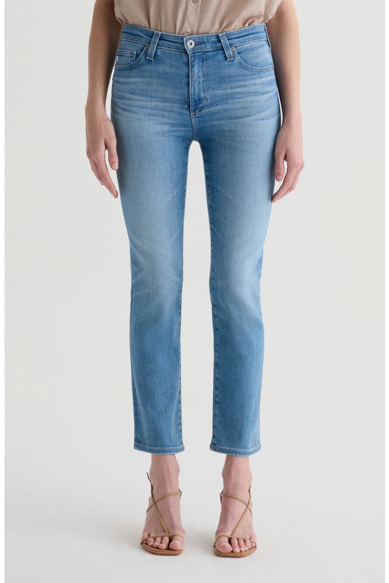 Mari Mid Rise Crop Slim Straight Leg Jeans, Main, color, ATLANTIS