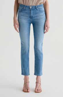 AG Mari Mid Rise Crop Slim Straight Leg Jeans