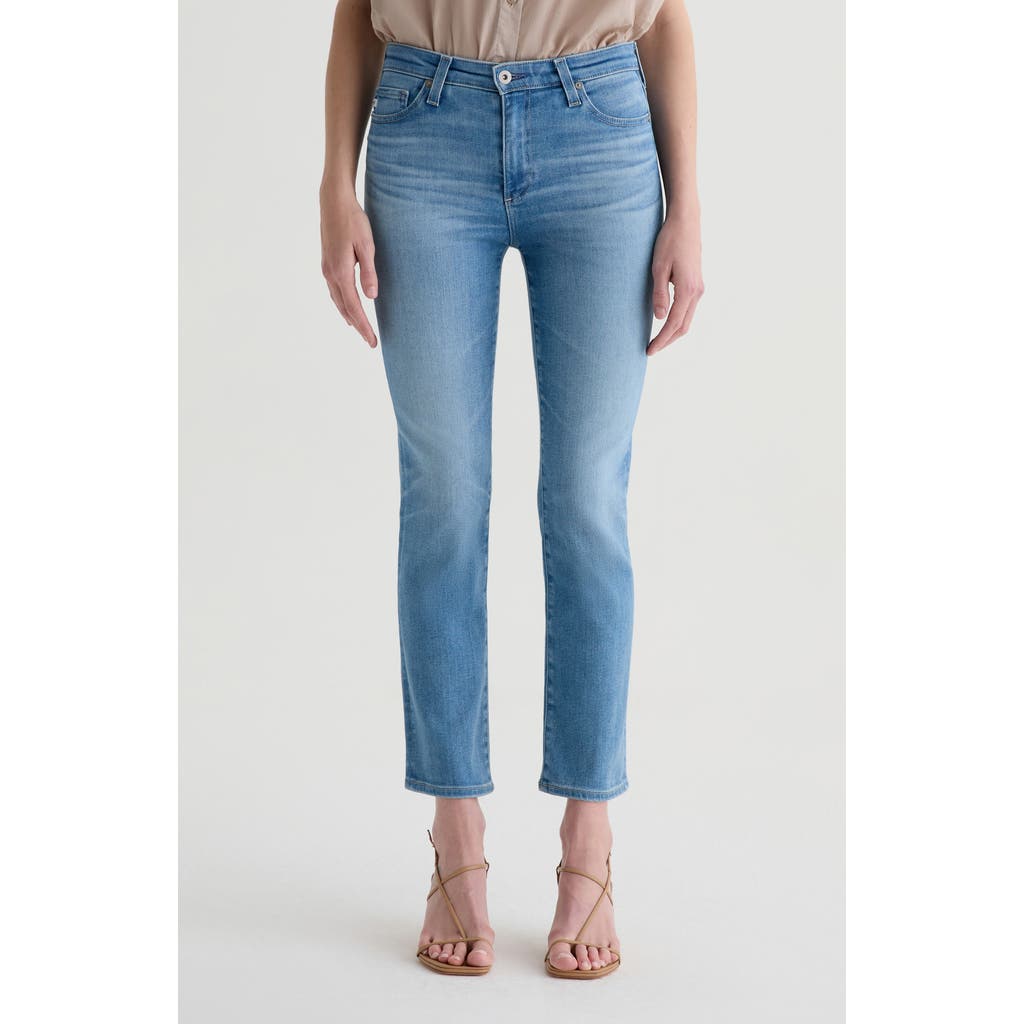 Ag Mari Mid Rise Crop Slim Straight Leg Jeans In Blue