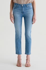 AG Mari Mid Rise Crop Slim Straight Leg Jeans