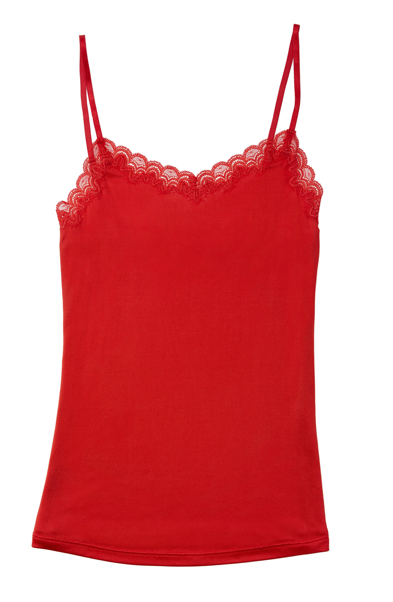 Uwila Warrior Soft Silk Lace Trim Camsiole, Main, color, Fiery Red