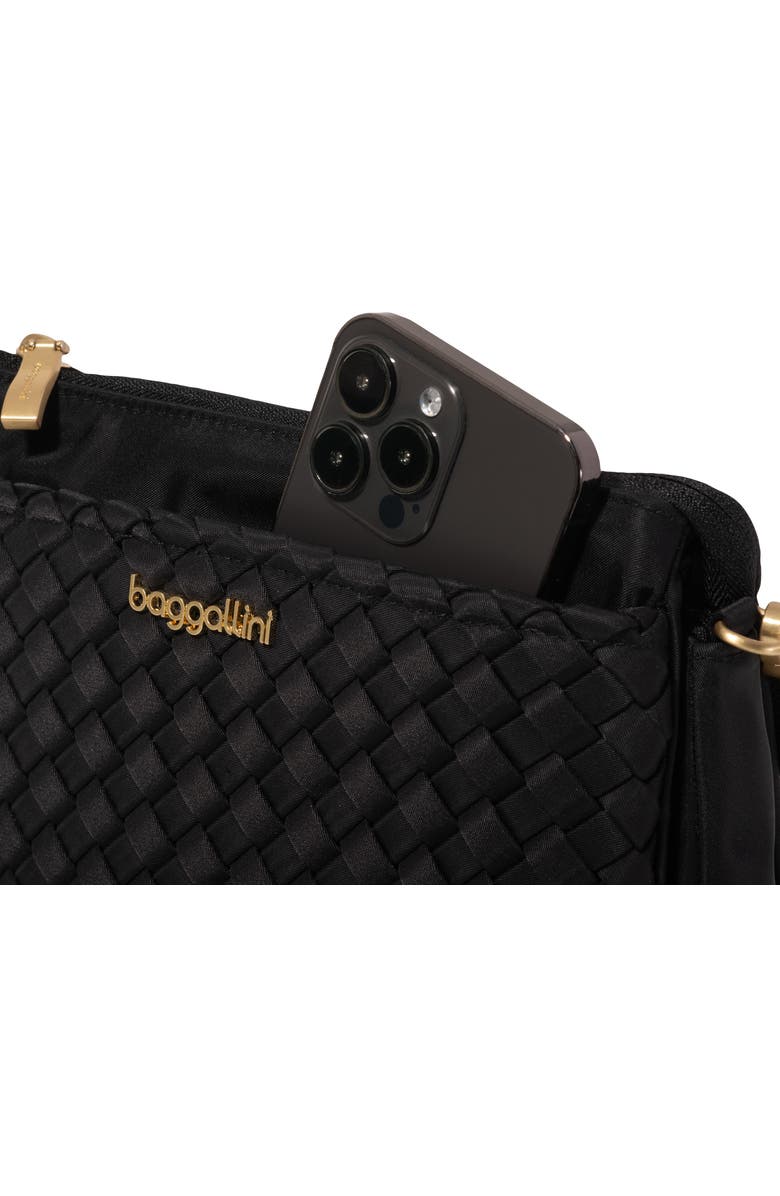 BAGGALLINI Perry Woven Crossbody, Alternate, color, Black Woven Twill