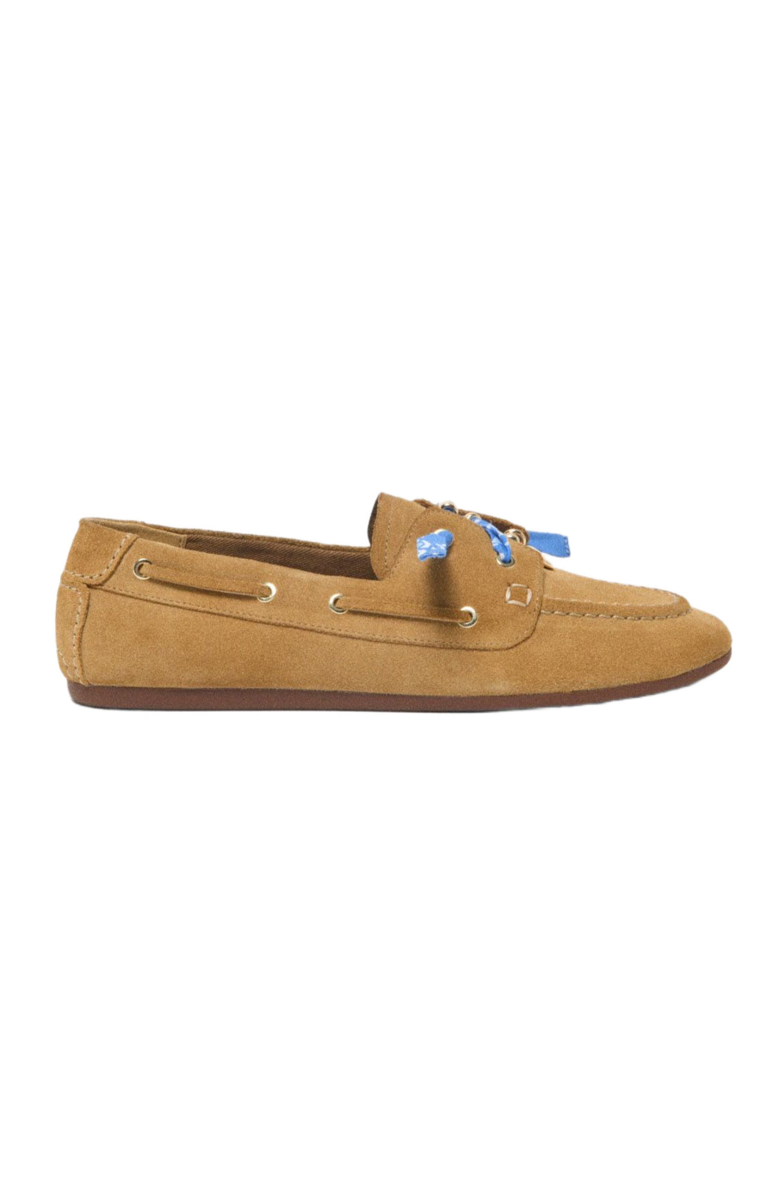 maje Suede boat shoes, Alternate, color, Camel