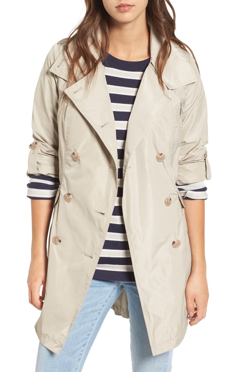 French Connection Drape Back Trench Coat, Main, color, 