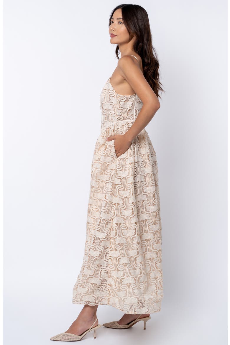 Amber Lace Midi Dress, Alternate, color, CREAM