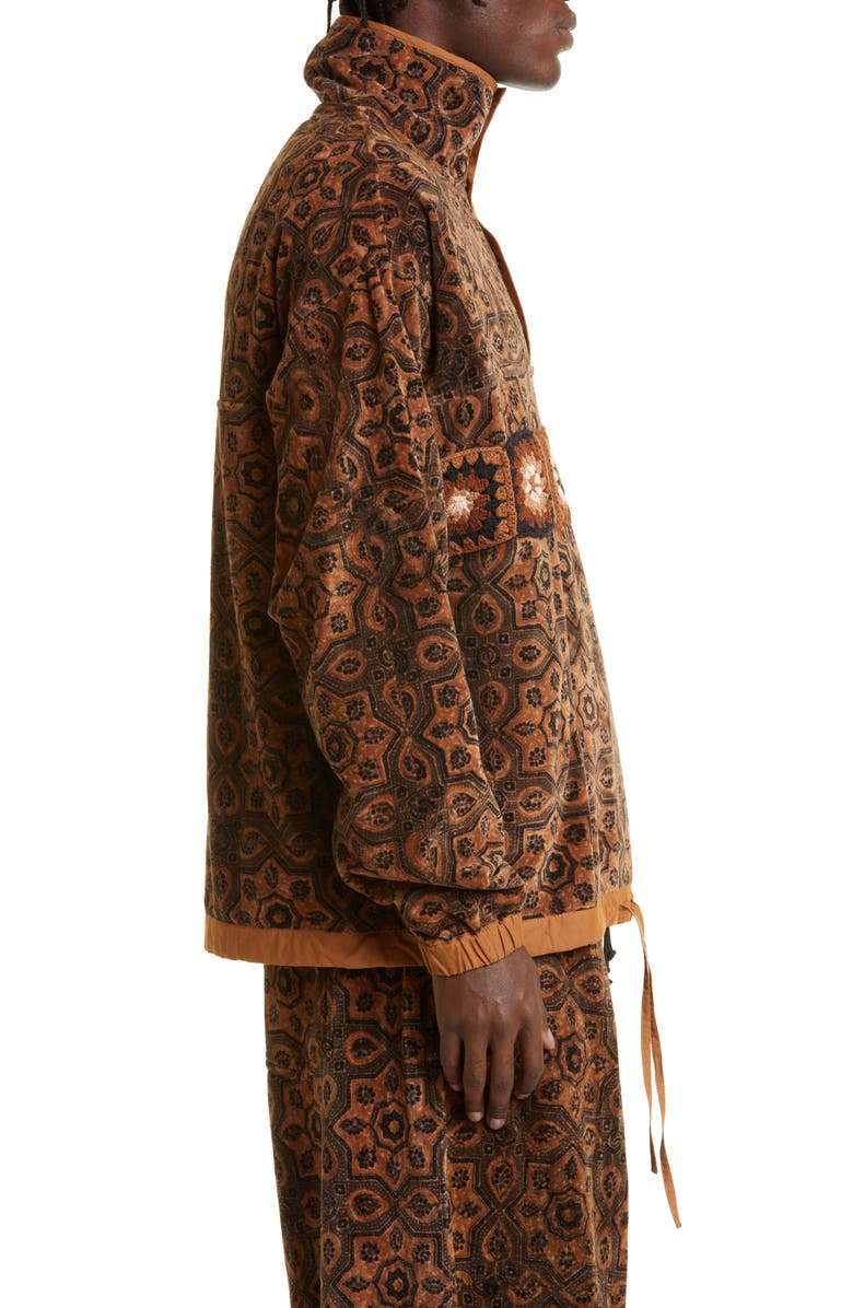 Story mfg. Polite Crochet Detail Organic Cotton Velvet Pullover, Alternate, color, 