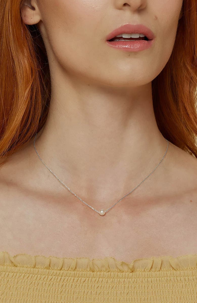 Bearfruit Jewelry 18K Gold Plated Sterling Silver Perfect Pearl Pair Necklace Set Holiday Gift Idea, Alternate, color, Silver