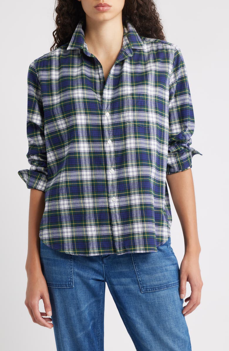 Frank & Eileen Eileen Relaxed Button-Up Shirt, Main, color, Blue Green White Plaid