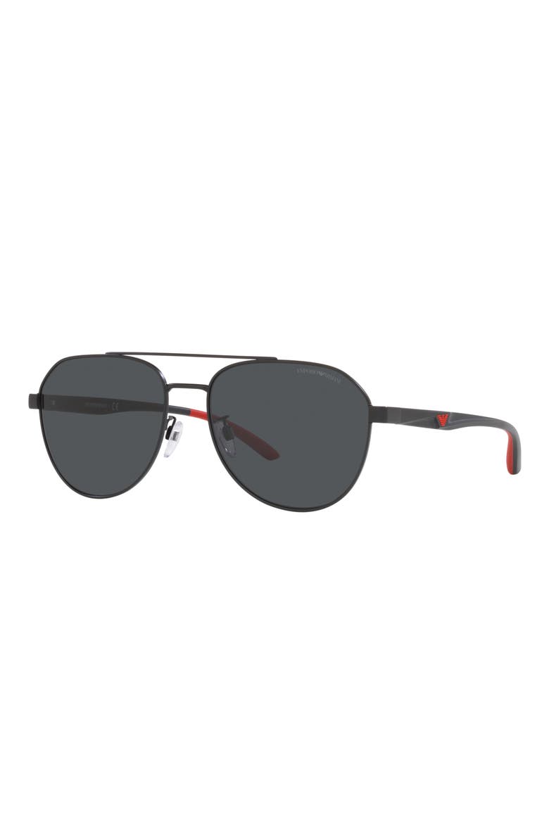 59mm Pilot Sunglasses, Alternate, color, MATTE BLACK / DARK GREY