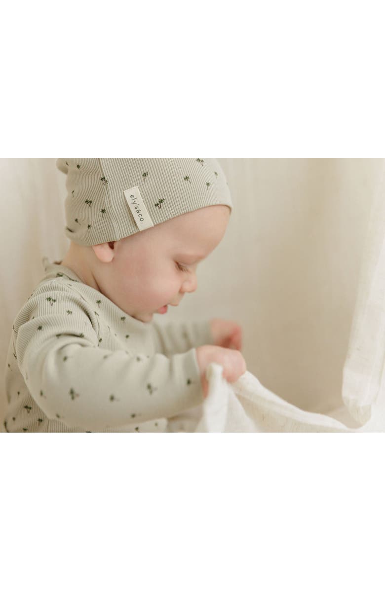 Ely's & Co. Printed Palm Trees Collection - Baby Boy Footie, Alternate, color, Sage