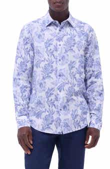 Julian Shaped Fit Linen Blend Button-Up Shirt