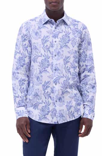 Julian Shaped Fit Linen Blend Button-Up Shirt