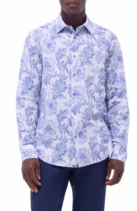 Julian Shaped Fit Linen Blend Button-Up Shirt