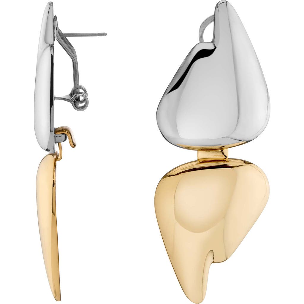 Demarson Blaze Mixed Metal Convertible Drop Earrings In Gold
