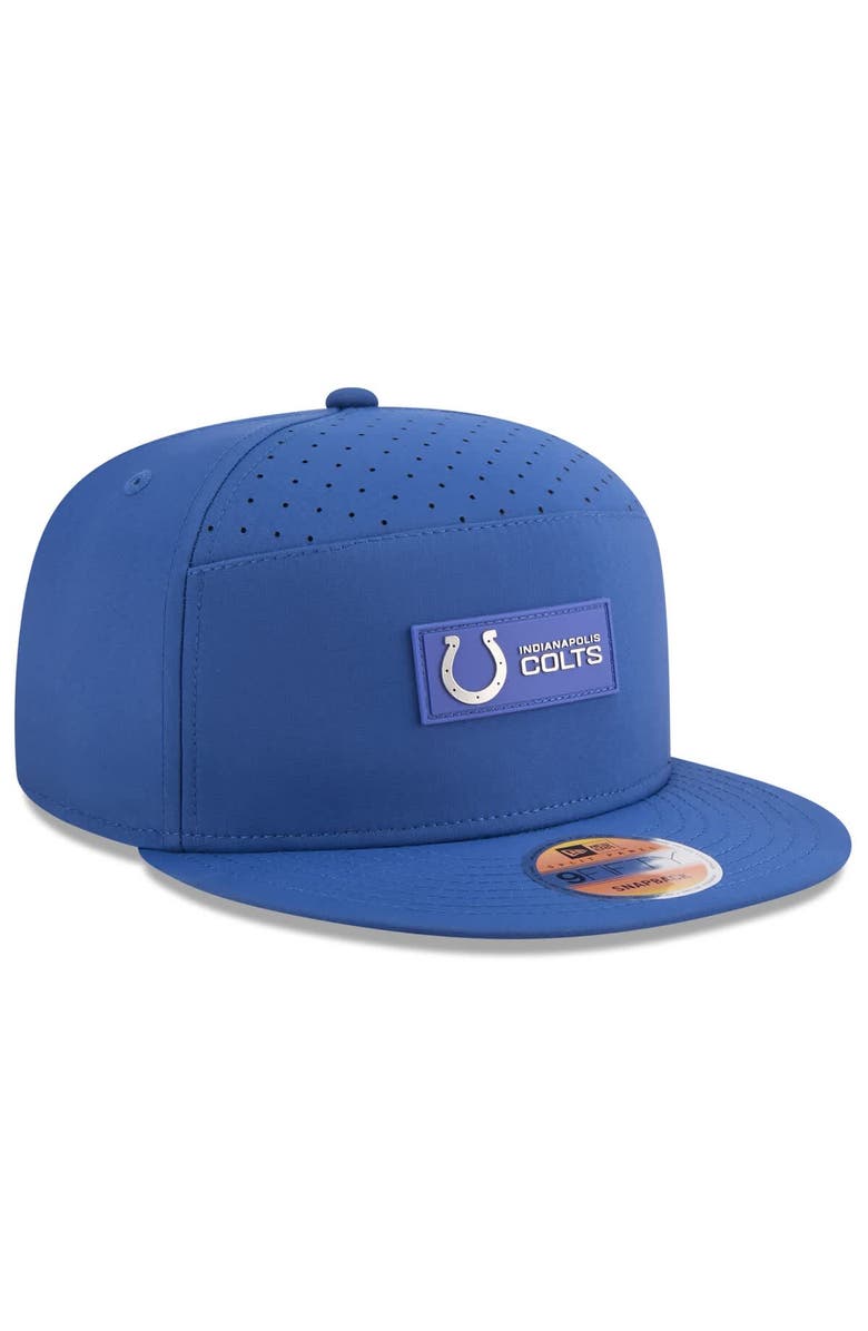 New Era Men's New Era Royal Indianapolis Colts 2025 Sideline  Split Panel 9FIFTY Snapback Hat, Alternate, color, 