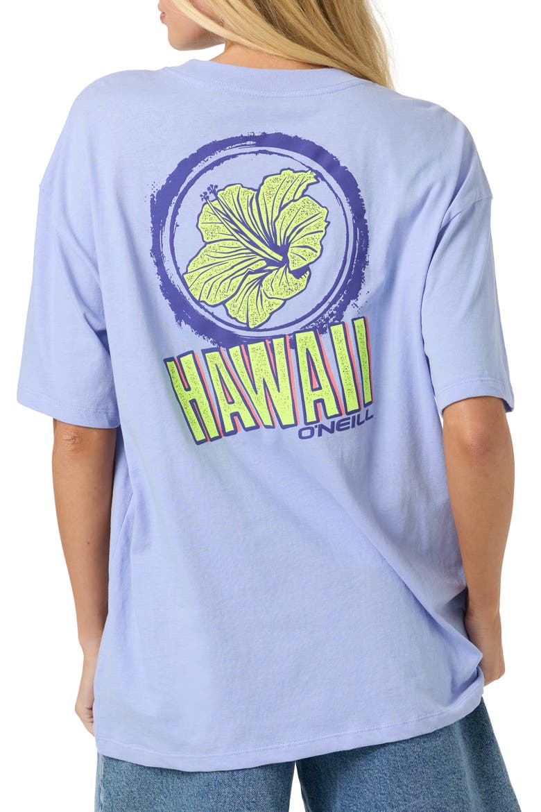 Shaka Hawaii Graphic Oversized T-shirt, Alternate, color, BLUE JELLY