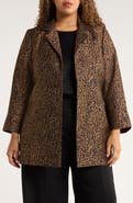KASPER Leopard Print Topper Coat