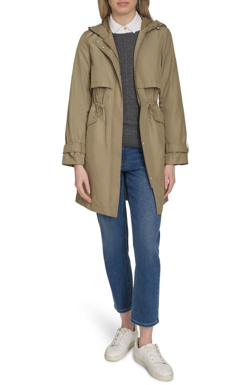 Cole Haan Signature Hooded Trench Raincoat In Sage