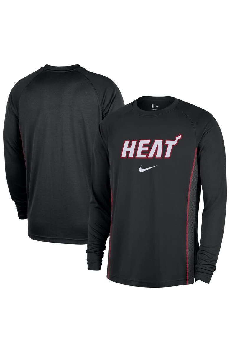 Nike Men's Nike Black Miami Heat 2025/26 Authentic Pre-Game Legend Dri-FIT Long Sleeve Shooting Shirt, Main, color, Black
