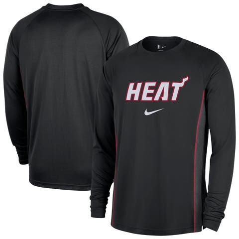 Men's Nike Black Miami Heat 2025/26 Authentic Pre-Game Legend Dri-FIT Long Sleeve Shooting Shirt