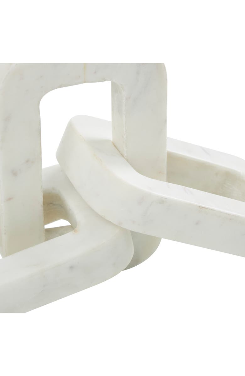 VIVIAN LUNE HOME Marble Chain Sculpture, Alternate, color, White