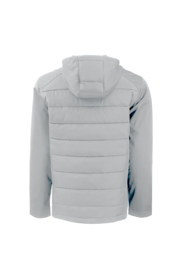 Men's Cutter & Buck Gray Detroit Lions Throwback Evoke Hybrid Eco Softshell Recycled Full-Zip Hoodie Jacket, Alternate, color, Gray