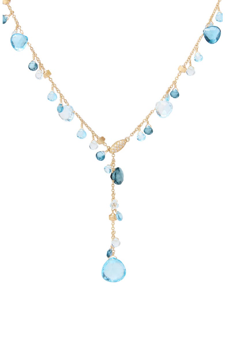 Paradise Mixed Topaz Lariat Necklace, Main, color, 18K YELLOW GOLD