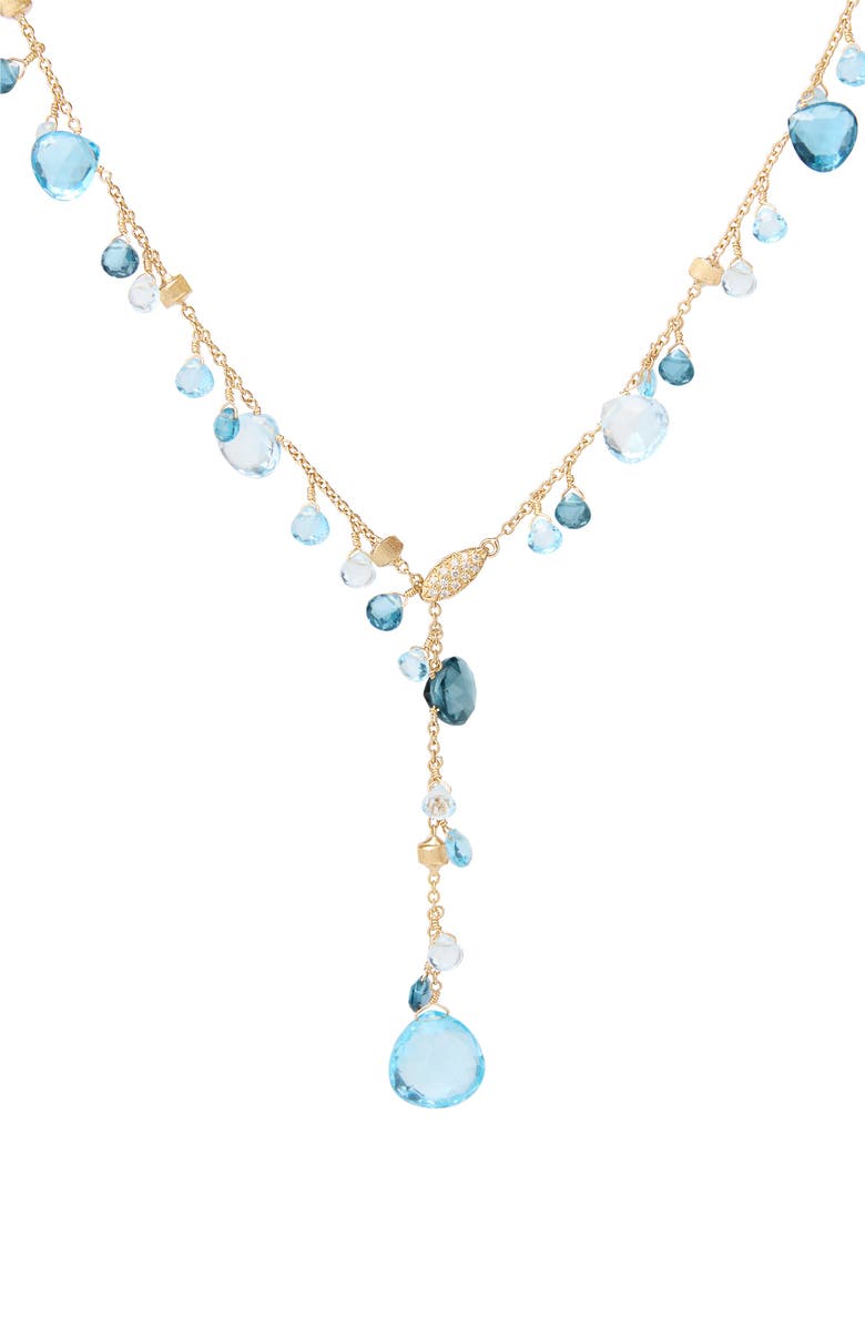 Marco Bicego Paradise Mixed Topaz Lariat Necklace, Main, color, 18K Yellow Gold