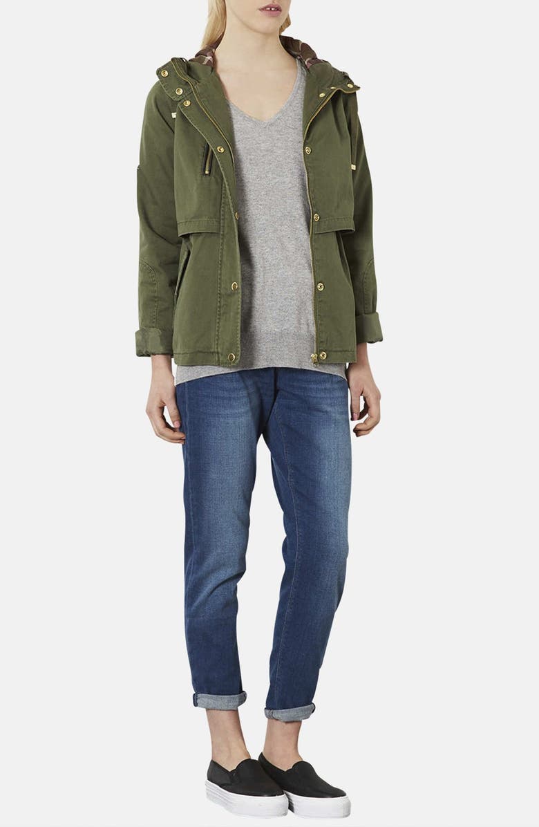 Topshop 'Wilbert' Lightweight Parka, Alternate, color,