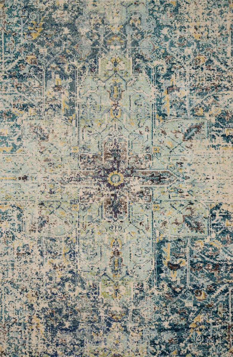 LOLOI Nadia Rug - Aqua/Navy - 5' x 8', Main, color, 