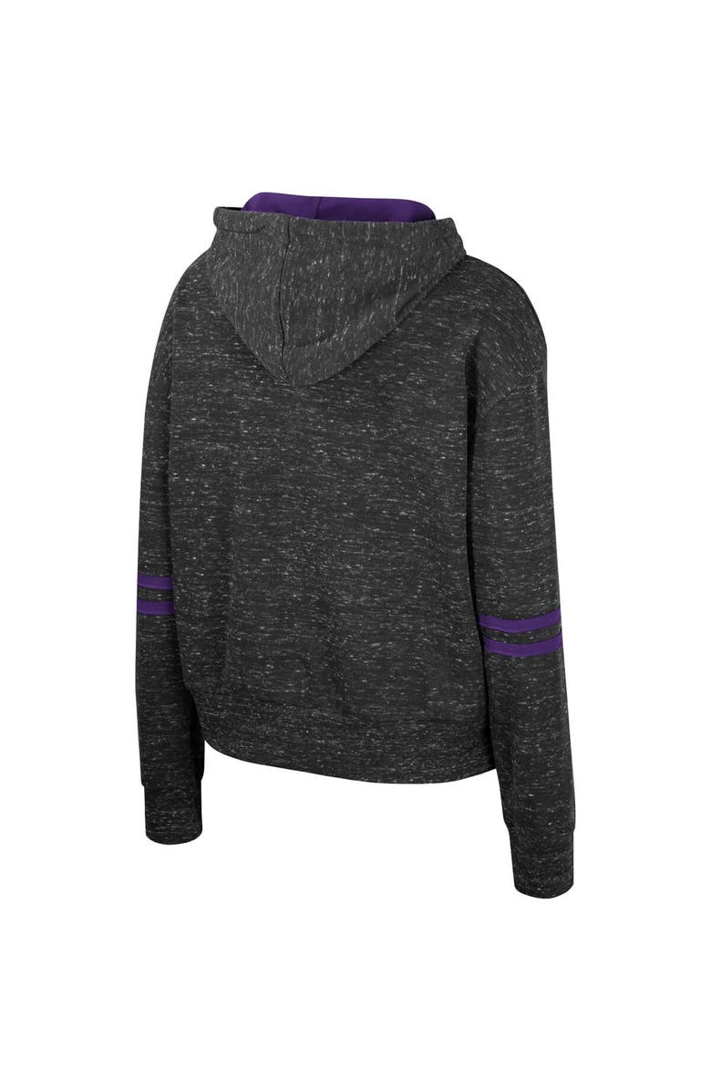 COLOSSEUM Women's Colosseum  Charcoal LSU Tigers Catherine Speckle Pullover Hoodie, Alternate, color, Charcoal