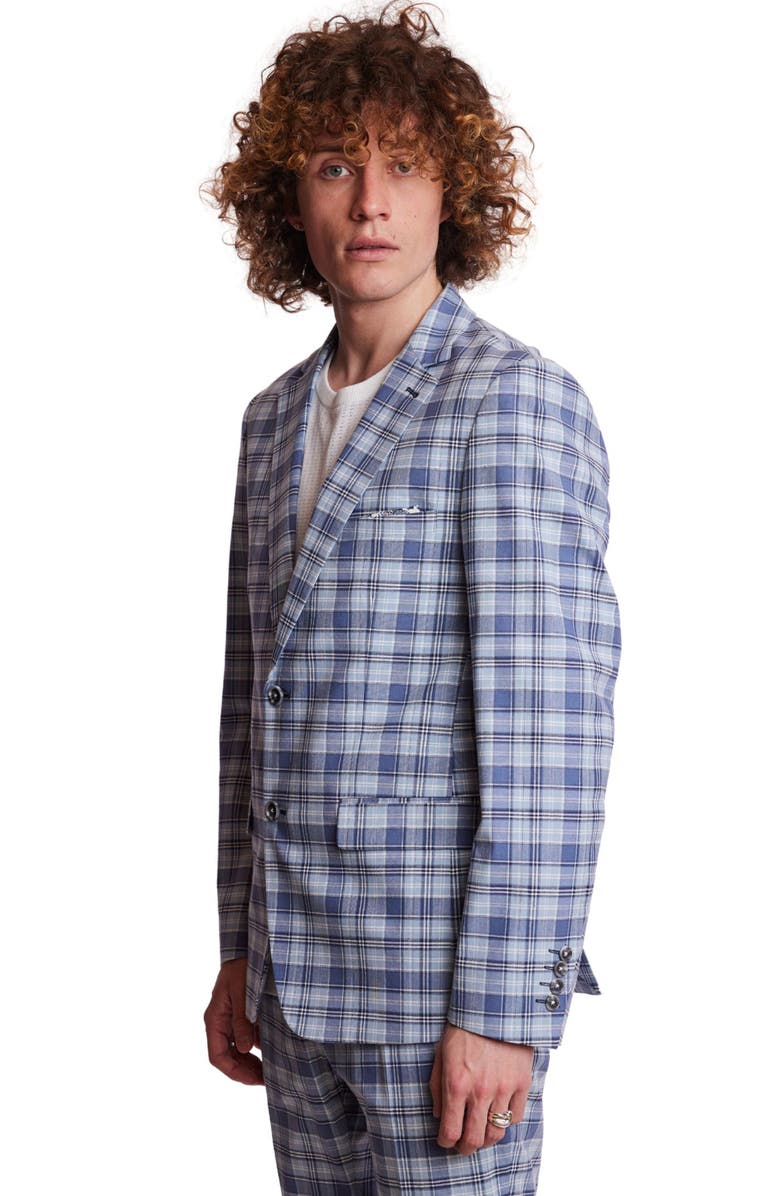 PAISLEY & GRAY Dover Slim Fit Plaid Sport Coat, Alternate, color, Blue Madras Check