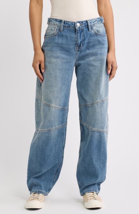 Moto Baggy Barrel Fit Jeans