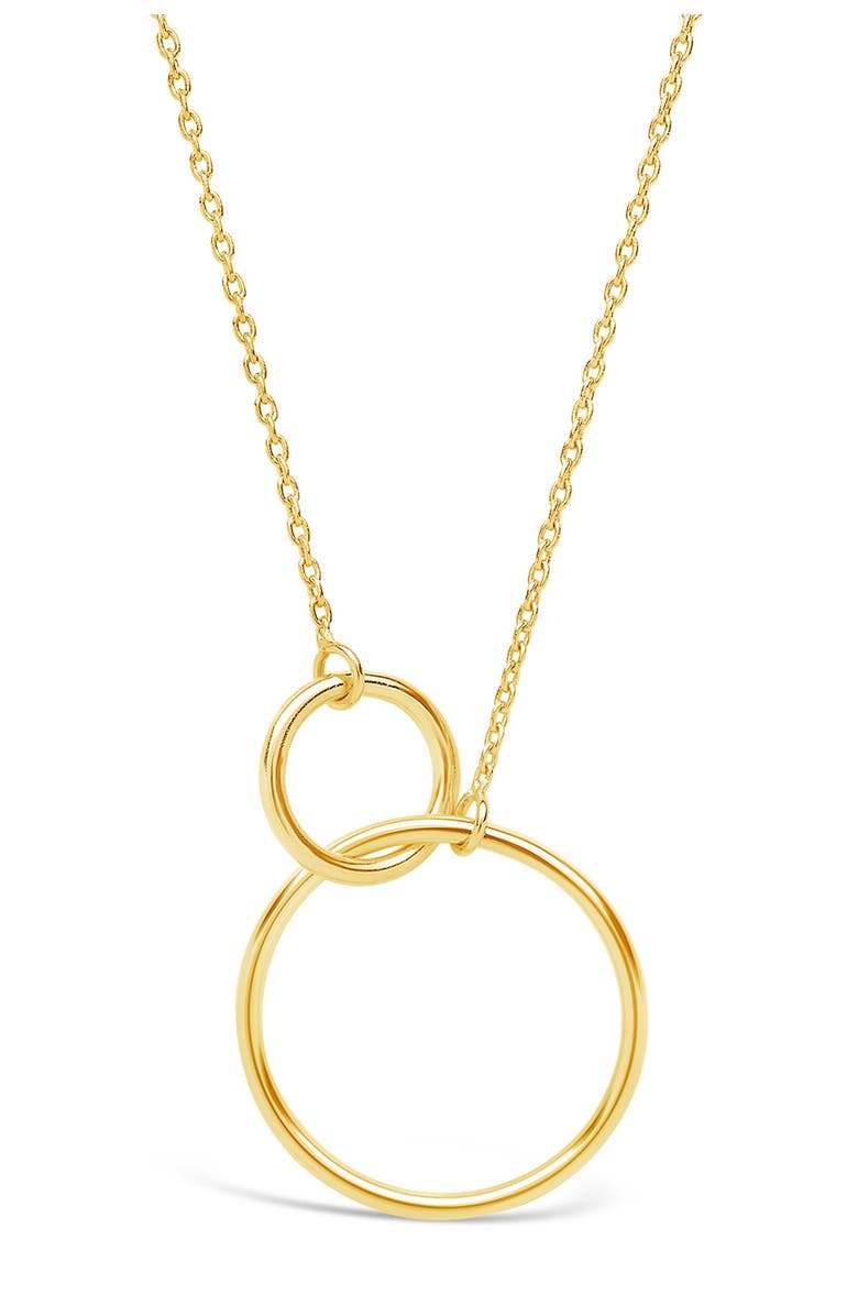 Sterling Forever 14K Yellow Gold Vermeil Interlocking Open Circle Pendant Necklace, Main, color, 