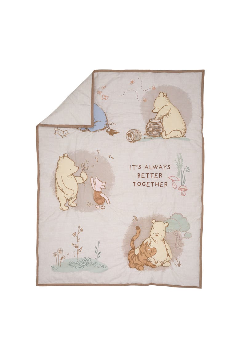 Disney Baby Pooh Bear & Pals Cotton 3Piece Nursery Crib Bedding Set, Alternate, color, Cream