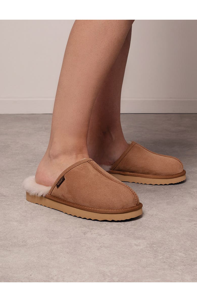 Celtic & Co. Sheepskin Mule Slippers, Alternate, color, Chestnut