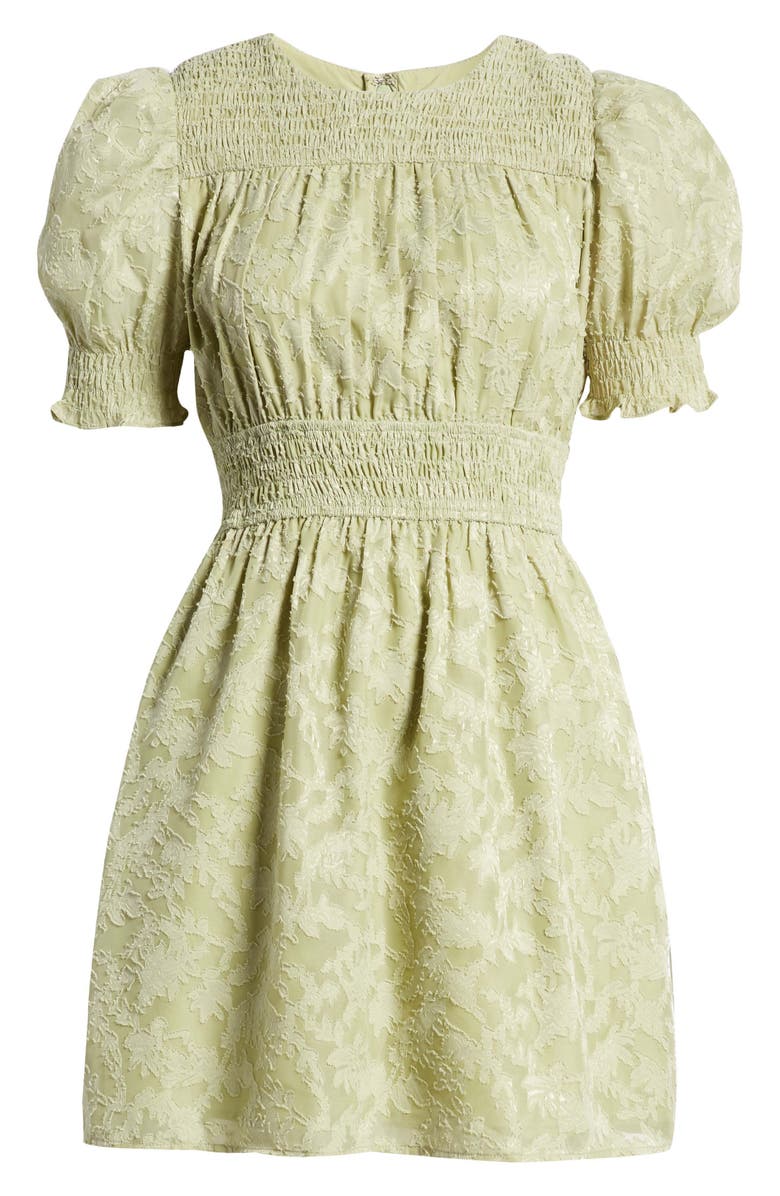 Adelyn Rae Jules Smocked Burnout Chiffon Minidress, Alternate, color,