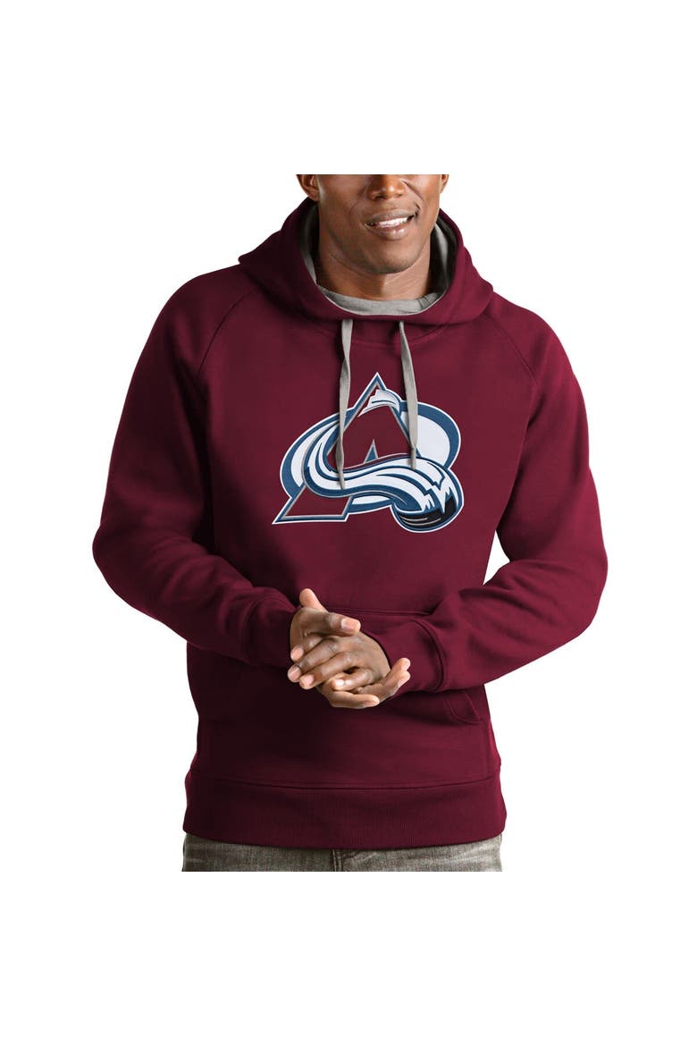Men's Antigua Burgundy Colorado Avalanche Logo Victory Pullover Hoodie, Main, color, Burgundy