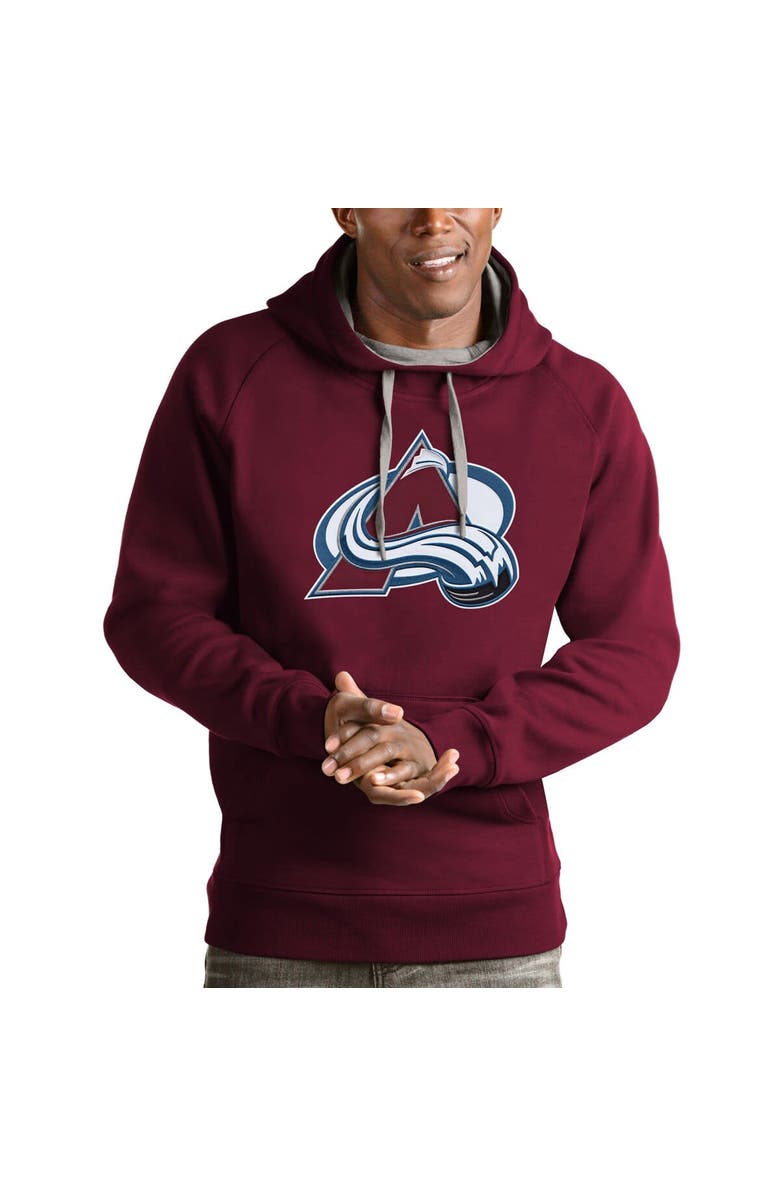 ANTIGUA Men's Antigua Burgundy Colorado Avalanche Logo Victory Pullover Hoodie, Main, color, Burgundy