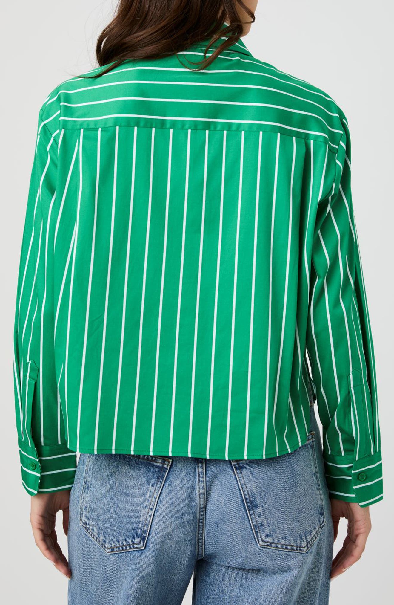Boxy Stripe Button-Up Shirt - image 4