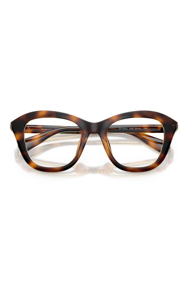 50mm Small Cat Eye Optical Glasses, Alternate, color, HAVANA / DEMO LENS
