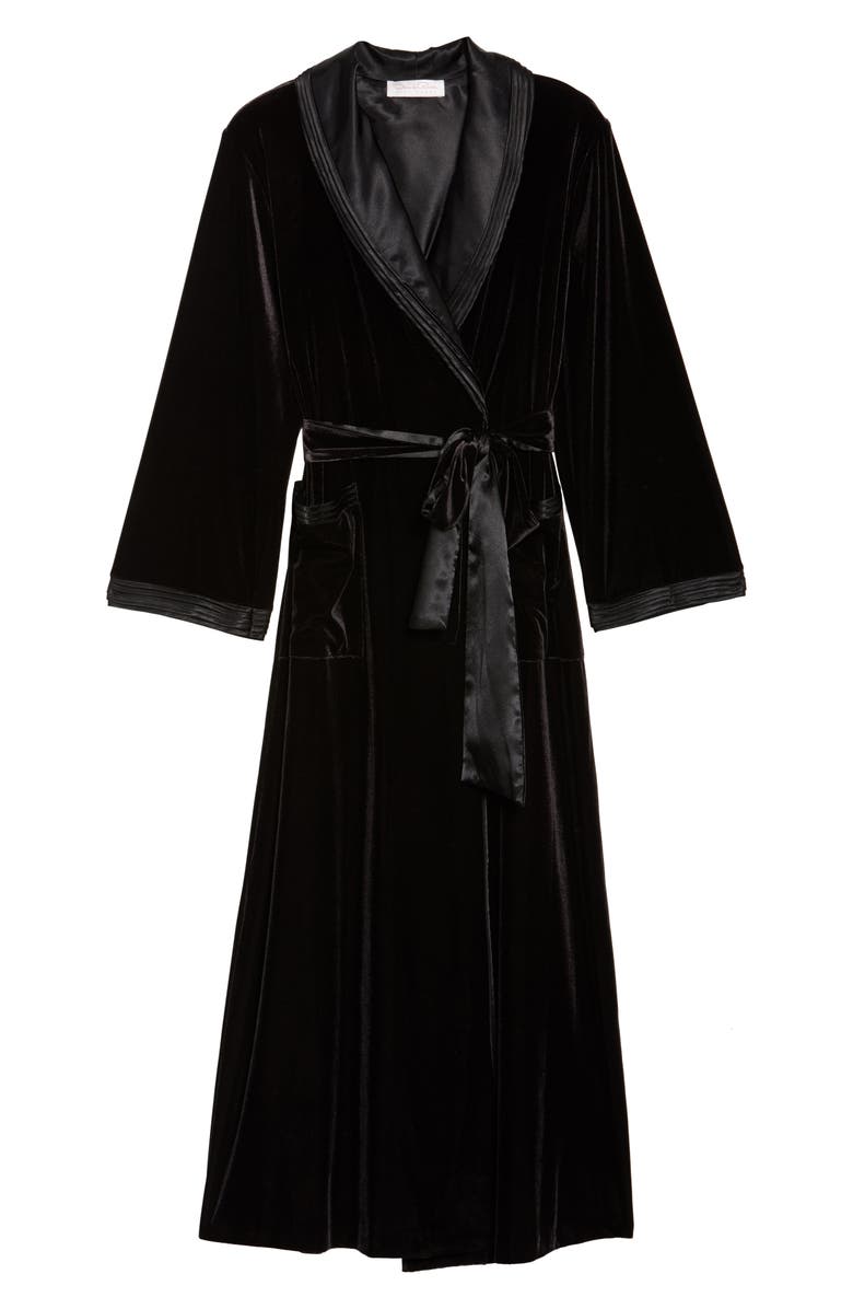 Oscar de la Renta Sleepwear Long Velvet Robe, Alternate, color,