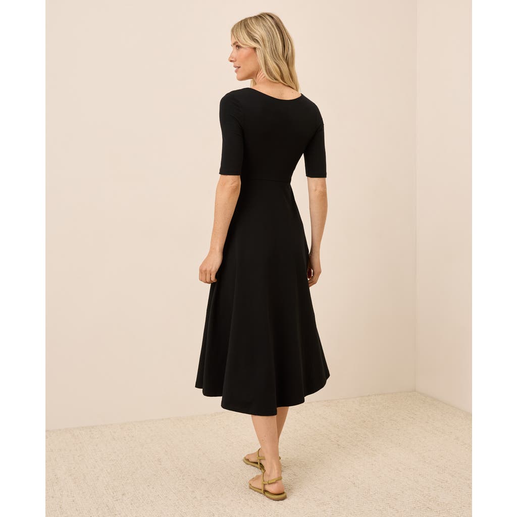 Pact Fit & Flare Signature Scoop Dress In Black
