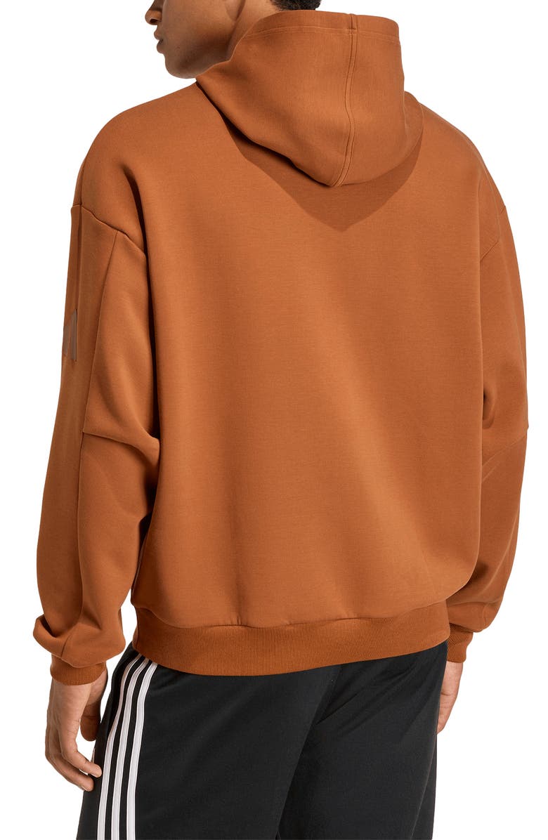 adidas Soft Lux Oversize Pullover Hoodie, Alternate, color, Dusky Bronze