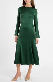Santorelli Melara Midi Dress in Stretch Silk Crepe de Chine