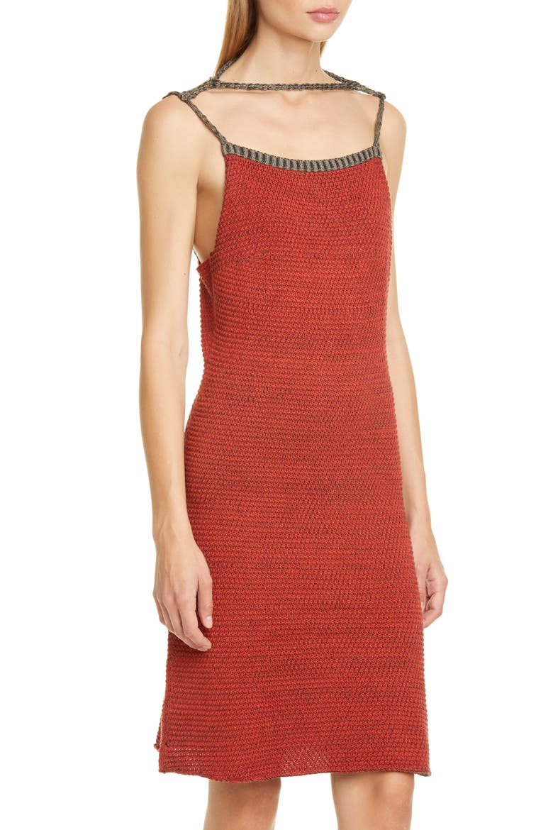 Décolleté Sweater Dress, Alternate, color, RED AND BLACK