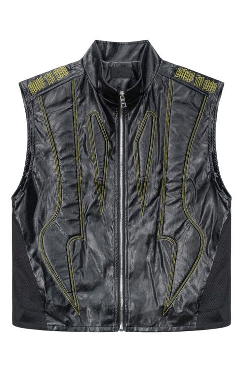 Noe Faux Leather Biker Vest